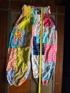 Jessica Taylor bobo patchwork fabric retro art 2 wear cotton medium pants hippy